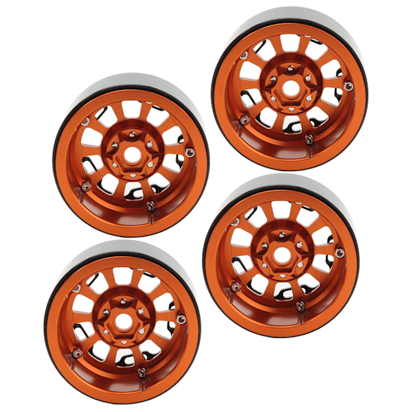 4 st 2,2 tum aluminiumlegering hjulnav universalersättningsnav för 1/10 RC simuleringskrypare orange