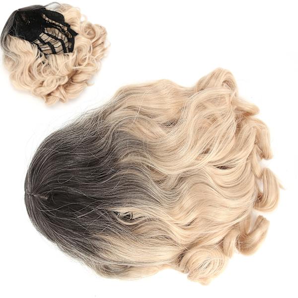 Vågiga peruker Syntetiskt hår Värmebeständigt fiber lockigt korrugerad frisyr Gradient färg kvinnor peruker