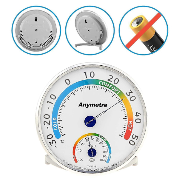 Hygrometer Termometer Analog Monitor för Inomhus och Utomhus, Babyrum, Växthus