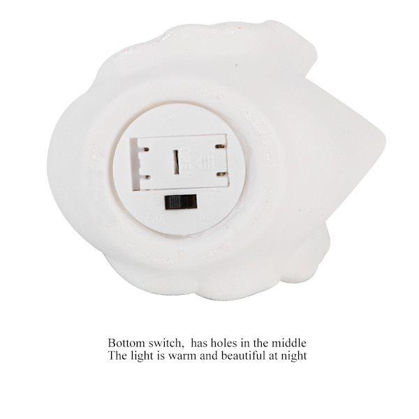 Nydelig delikat LED Swan Light Keramisk dekorasjonslampe for soveroms bokhylle med batteri(B)