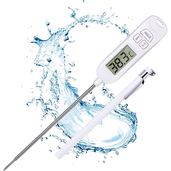 Digitalt køkkentermometer med stort LCD-display - Perfekt til varme drikke, grillning, BBQ og marmeladefremstilling