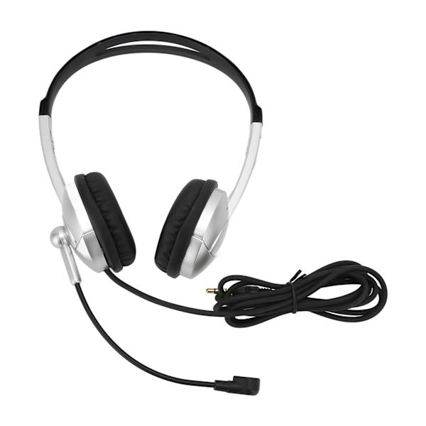 Kablet headset med støyreduksjon, binauralt forretningshodetelefon med enkelt retningsmikrofon for kundeservice 3,5 mm