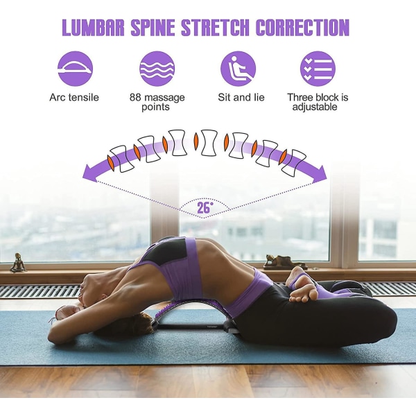 Violetti selkähierontalaite ja -paarit ala- ja yläselän kipujen lievitykseen, ristiselän tuki selkärangan rentoutumiseen