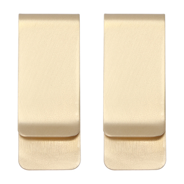 2 st metallpengaclips i rostfritt stål, specialformade miniplånböcker, kreditkortshållare för män (guld)