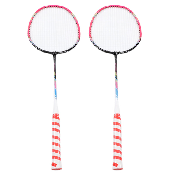 2 st badmintons racket rosa legering stor sweet spot en del design dubbel badmintons racket med förvaringsväska