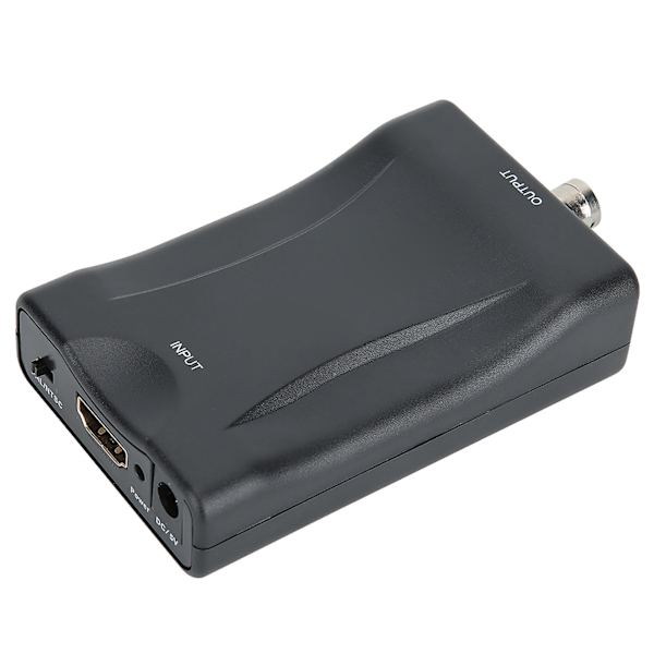 Svart HDMI till BNC Video Converter Kompatibel med PAL/NTSC-system för DVD-inspelare
