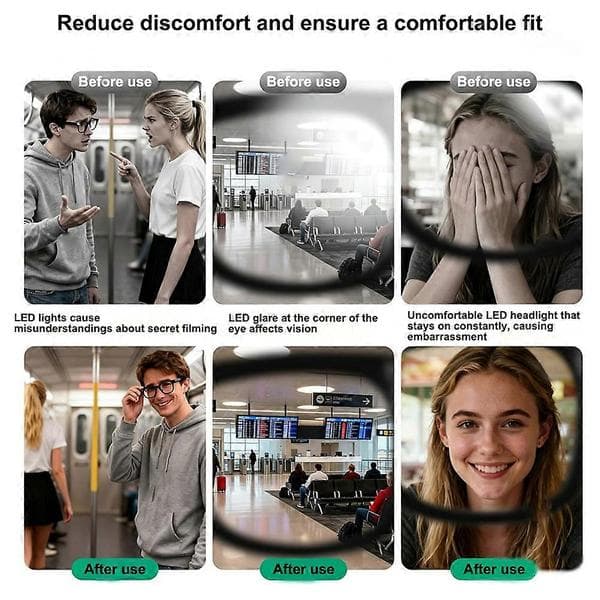 LED-valonestolaite Rayban Meta -älylasien lisävarusteisiin Kevyt silmälasien salamansuoja 4pcs