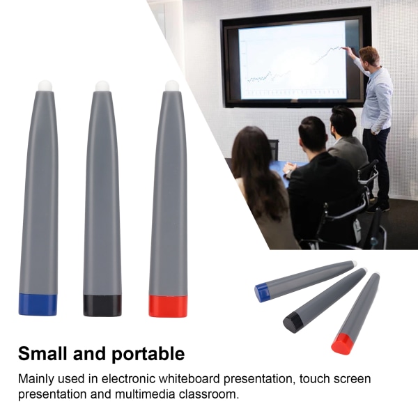 3 stk Touch Screen Pen Holdbar ABS-materiale Bred anvendelse Infrarød Tablet Stylus til Whiteboard Multimedieskærm