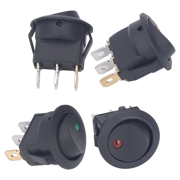 4 STK 12V Runde Strømbrytere 3 Pin 2 Posisjon LED Bryter Båt Vippebryter 20mm