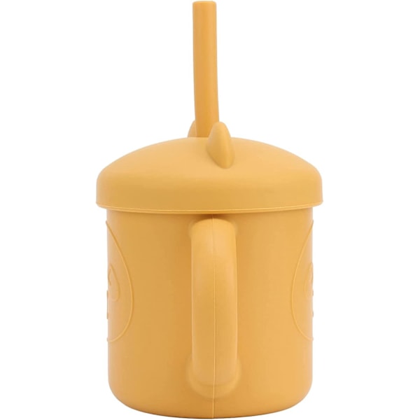5 stk Holdbare Silikon Baby Sippy Cups Enkle Grep Sølsikker Trening Gul