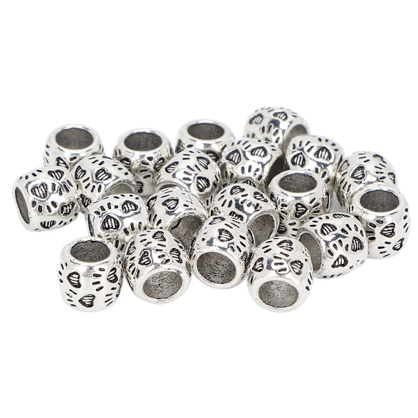 20 st DIY skäggpärlor retro silverlegering hårflätning dreadlocks pärlor tillbehör för armband hänge halsband