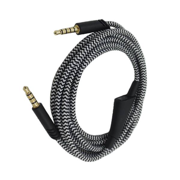 Hovedtelefonkabel med volumenkontrol Justerbart gaming headsetkabel med tuning gear til Astro A10 A40 A30 6,6 fod Sort hvid