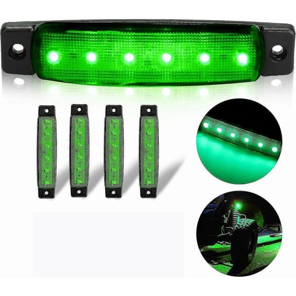 Sæt med 8 grønne LED-lys til bil, Jeep, lastbil, quad, SSV rockerpaneler