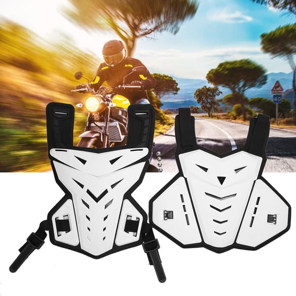 Slitstark Motorcykel Skyddsjacka Biker Stunt Racing Rustning Väst Bröstskydd Vit