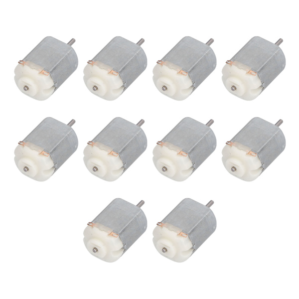 10 stk. Mini elektrisk motor Høj hastighed Lav støj Lille DC motorer til hobby DIY legetøj biler Hvid