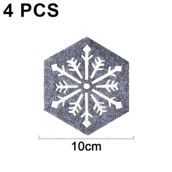 Jul Snöflinga Design Underlägg Filt Koppmattor Vin Te Kaffe Mattor, Dekoration För Julfest Helg