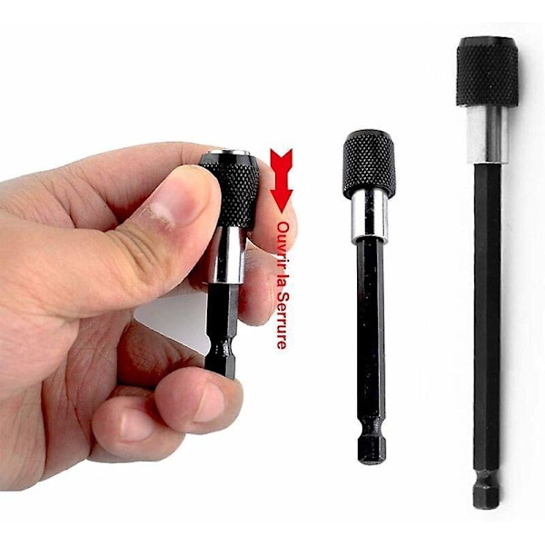 3 stk. 6,35 mm Hex Shank Magnetisk Forlænger Bit Holder Til Skruetrækker 60mm 100mm 150mm Quick Release Forlænger Chuck Adapter Kit Til Skruer, Møtrikker og A