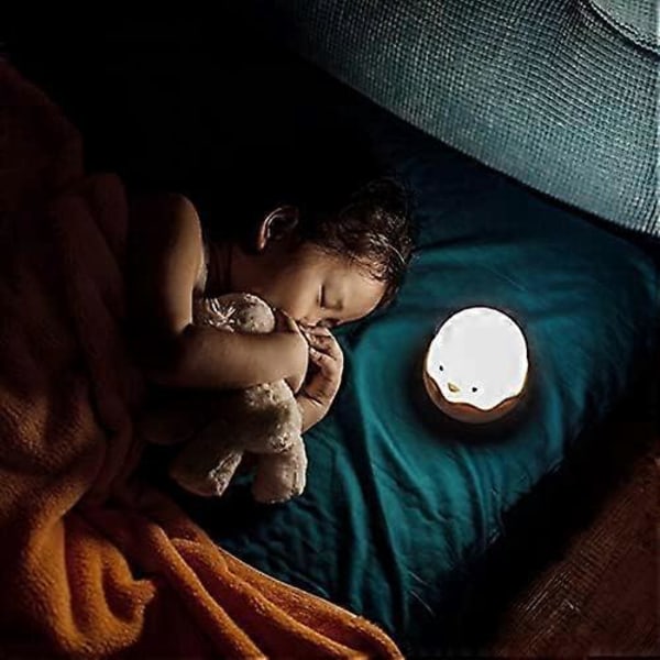 LED Børnenatlampe, Genopladelig USB Baby Natlampe Touch Silikone Børne Kylling Natlampe