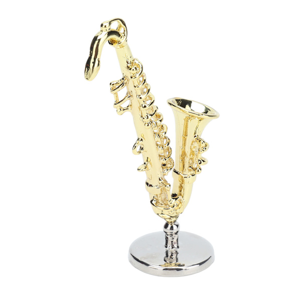 Dockhus Saxofon Mini 1:6 Levande Utsökt Miniatyr Musikinstrument med Bas för Barn Leksak Dekoration Present