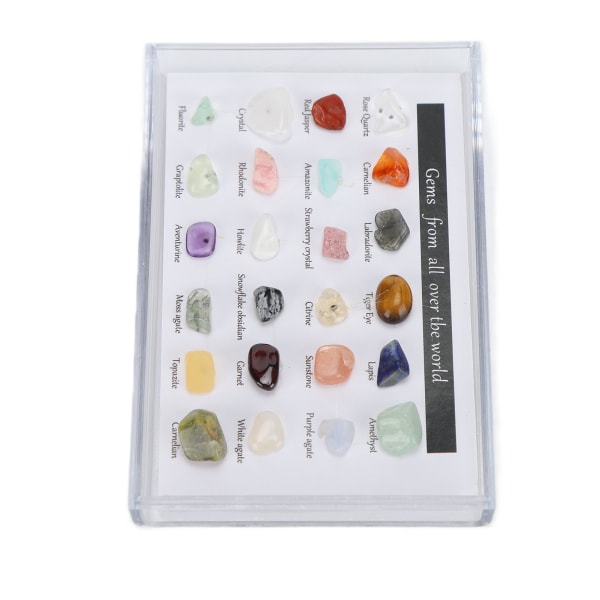 24 slags krystal ædelsten Chakra Stone Healing Crystal Stone Kit med æske til samler