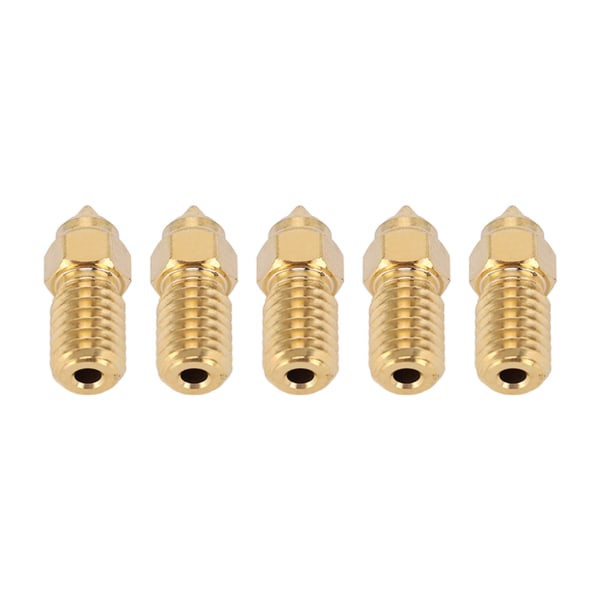 5 stk 3D-skriver ekstruderdyse messing M6 høyhastighets skriverdyse for End 5 S1 End 7 1,75 mm 0,4 mm / 0,02 tommer