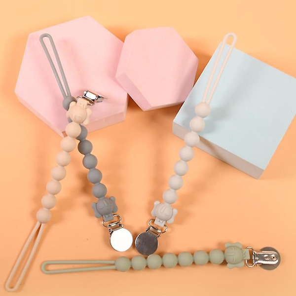 Sutteclips til baby - Sæt med 4 bløde og fleksible silikoneholdere til drenge og piger