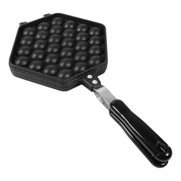 1x Non-stick DIY Eggettes Pan i aluminiumslegering for eggboblekakebaking til hjemmebruk