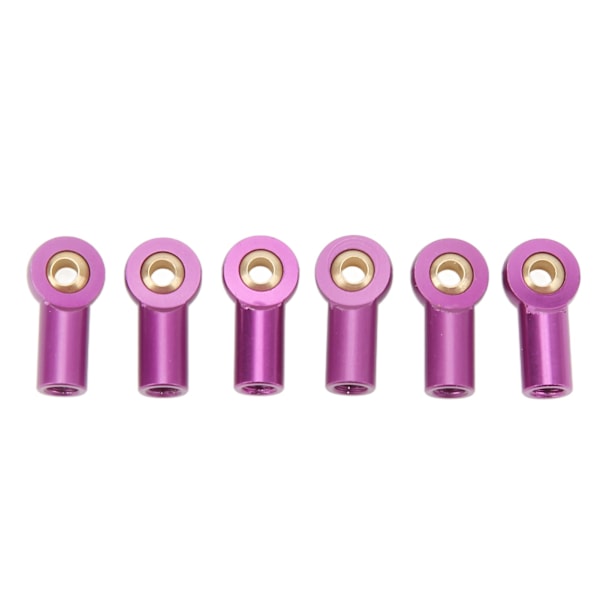 6 kpl alumiiniseos M3 -linkin tanko -sidoksen pallonivelpidike 1/10 RC -autoon, violetti