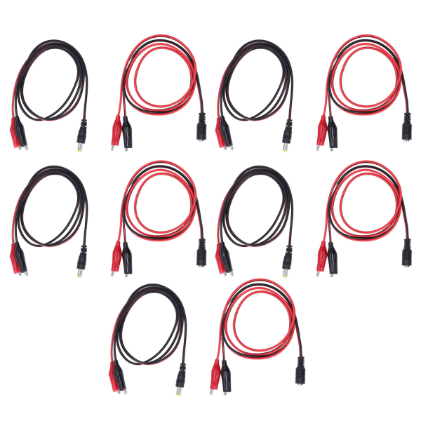 5 set Alligator Clip till DC Adapter Kabel Stabil Dubbel Alligator Clip till DC hane honanslutningskabel 3,3 fot