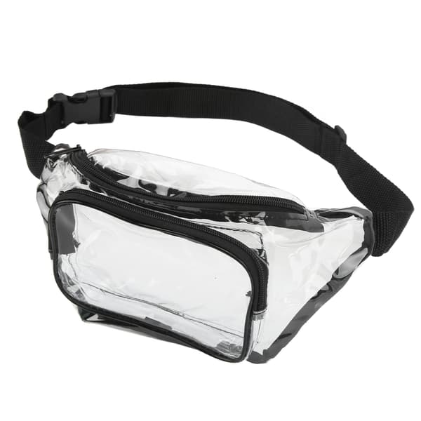 Transparent bæltetaske PVC Vandafvisende Lynlås Multipurpose Taljetaske til Rejser Sort