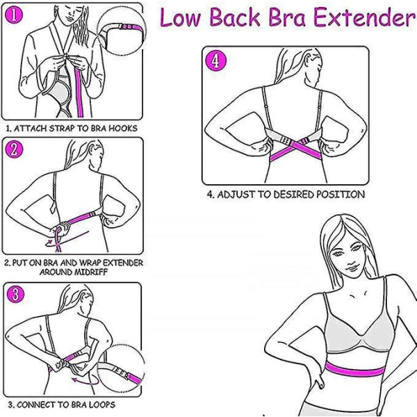 Justerbar rygglös bh med låg rygg och stroppförlängare för kvinnor
