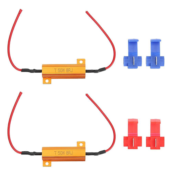 2st 50W 8ohm Trådlindad Lastmotstånd Dekoder Fix LED-lampor Hyper Blink Blinkers