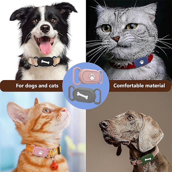Silikone Cover til Samsung Galaxy SmartTag 2 Bluetooth Tracker Beskyttelsesetui til Hund / Kat - B6 PawPatternGrey