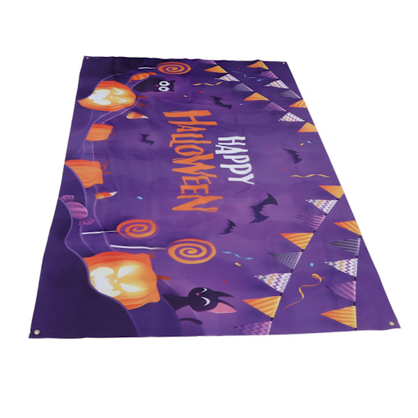 5,9x3,6ft Glad Halloween Bakgrund Hög Definitionstryck Fladdermöss Katter Ugglor Pumpor Mönster Mjuk Stretchig Halloween Bakgrund