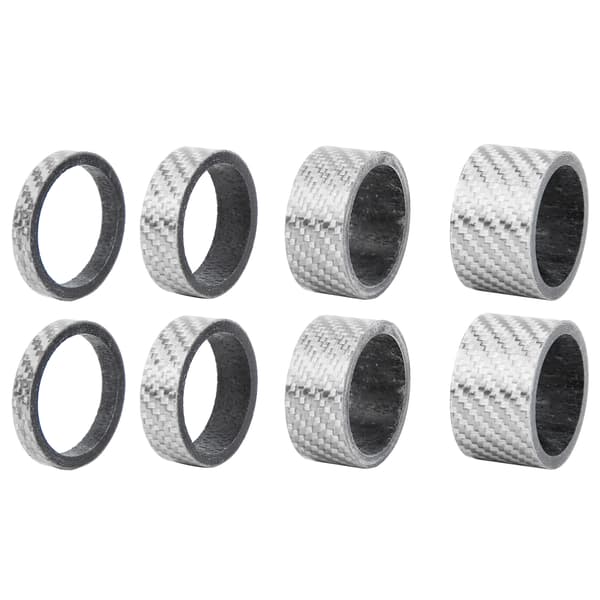 2 Sett Karbonfiber 5/10/15/20mm Sykkel Headset Gaffel Spacer Stem Sykkel Skive Sølv
