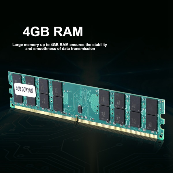 667MHz tapsfri overføring DDR2-minnemodul 4 GB RAM med stor kapasitet DDR2 4 GB for AMD