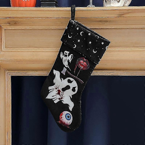 Halloween Strumpa Hängande Dekoration Strumpa Dödskalle Hänge Hängande Socka Halloween Ornament Strumpa För (2st)
