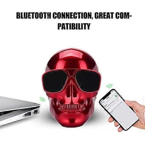 Henkilökohtainen pieni pääkallo langaton Bluetooth-kaiutin, kannettava mini-kaiutin bassostereo yhteensopiva soitin koriste ainutlaatuinen lahja juhliin (valkoinen)