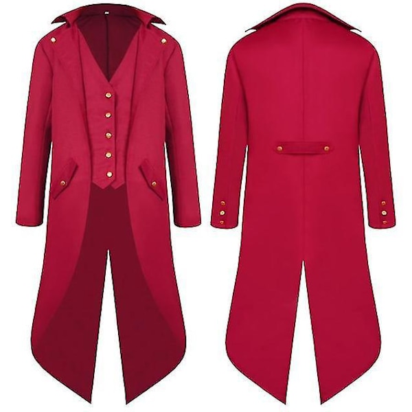 Retro Tuxedo Keskiaikainen Miesten Asuste S Punainen