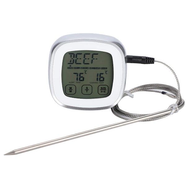 Trådlös mattermometer Elektronisk digital pekskärm med timerlarm för sockerkokning Grillning