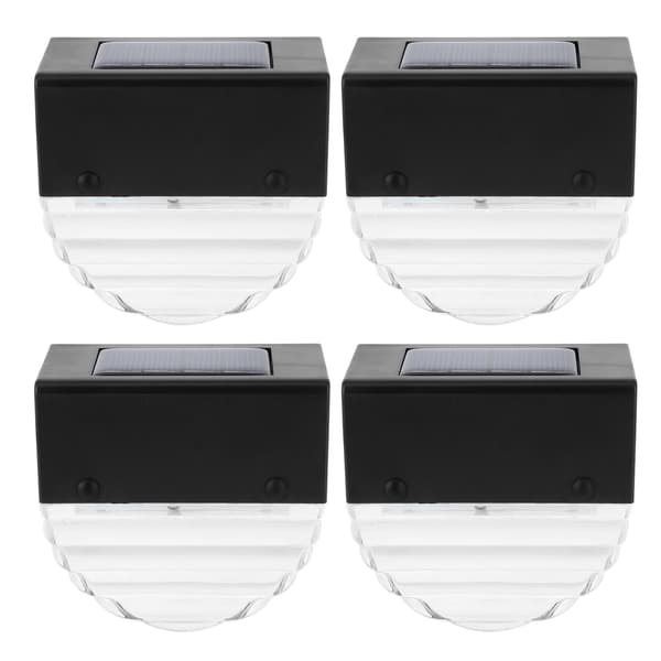 4 stk. solcelledrevne dekklys LED fargerike vanntette trappegård varme dual-modus gjerde hage