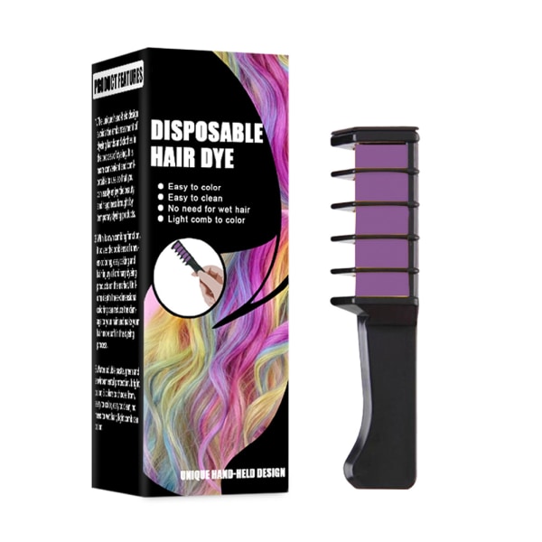 One Time Hair Chalk Comb Professionell Tillfällig Omedelbar Hårkam Hårfärg Höjdpunkter Stränder Hårfärgning Färgningskam