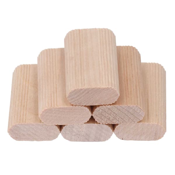 50 STK Treplugger Bøk Innsettingspluggblokk for Trebearbeiding Møbelspleising 6x20x40MM