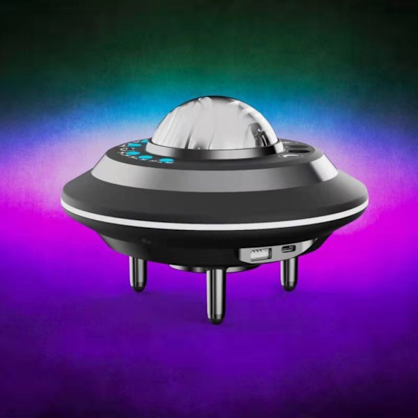 UFO Aurora Star Sky Projektor Nattlampa med Fjärrkontroll Bärbar Norrsken Stjärnprojektor USB Bluetooth Musik Ljus