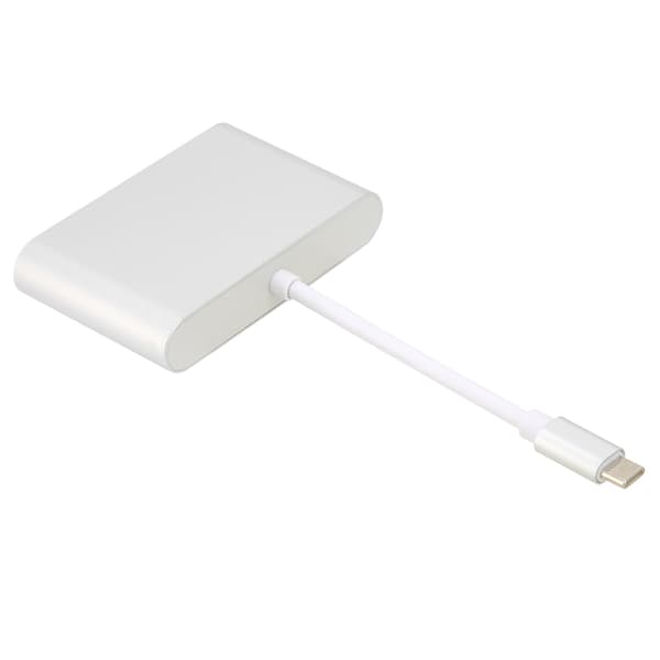 Typ C till VGA+USB3.0+PD HUB Aluminiumlegering 3 i 1-adapter för mus tangentbord U-disk