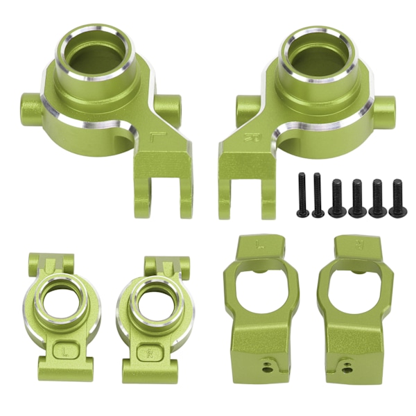 RC Steering Cup Rear Axle Seats C Hub Set Reduced Friction Aluminum Alloy RC Accessories for MAXX 2.0 1/10 RC Cars Green