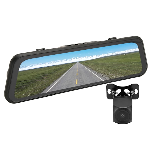 9,66 tommers Full HD 1080P Smart Bak speil Parkeringshjelp Natt syn Dual Kamera Bil Dash Kamera med G-sensor