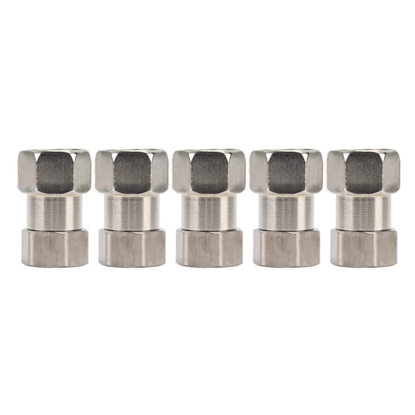 5 STK Rørleggerfittings Rustfritt Stål Innvendig Gjenge Røradapterfittings for Dusj Vannvarmer G3/4