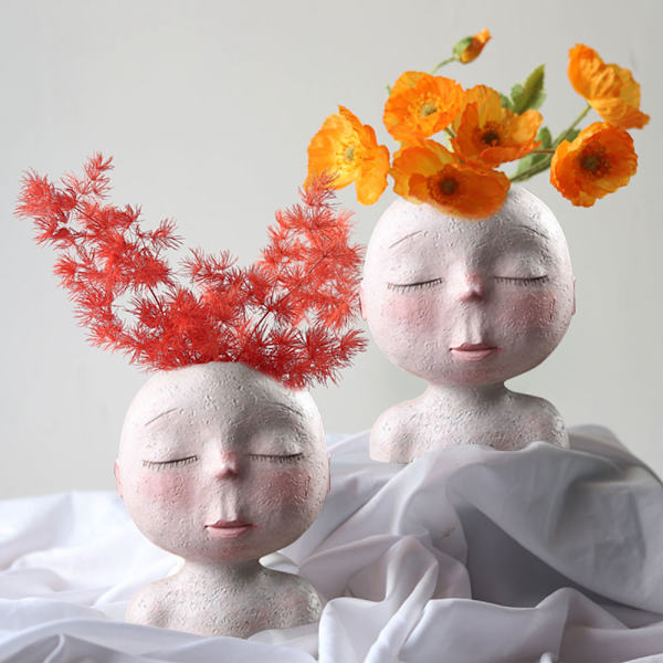 Art Modeling Figur Vase Sukkulent Pot Have Dekorativ Bordpladedekoration
