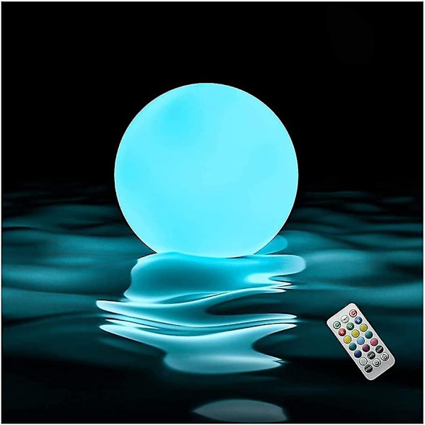 LED Strandball Badeleker, Oppblåsbar Lysende Strandball, Flytende Bassenglys med Fjernkontroll, 4 Moduser, for Utendørs Festdekorasjon